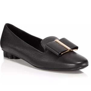 Salvatore Ferragamo Sarno Black Leather Loafers Shoes Flats